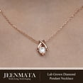 thumbnail image 5 of JeenMata X-Shaped Round Cut Lab Grown Diamond Pendant Necklace in 18K Rose Gold Plating for Women, 5 of 8