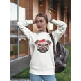 thumbnail image 2 of Hand Drawing Female Hipster Pug. Sweatshirt Women -Image by Shutterstock, Female Medium, 2 of 4
