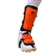 thumbnail image 1 of ESPINILLERA BROCHE, PROTECTOR DE BATEO BEISBOL, ADULTO , NARANJA/NEGRO, FELTER, 1 of 8