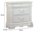 thumbnail image 2 of Three Drawer Nightstand With One Hidden Top Drawer And Scalloped Feet White - Saltoro Sherpi, 2 of 5