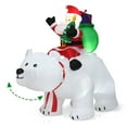 thumbnail image 3 of Gymax 6.5ft Inflatable Christmas Santa Riding Polar Bear Decoration w/ LED Light, 3 of 10
