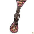 thumbnail image 3 of Hilason Western Spur Strap American Leather Floral Carving Dark Brown Hand Paint, 3 of 4