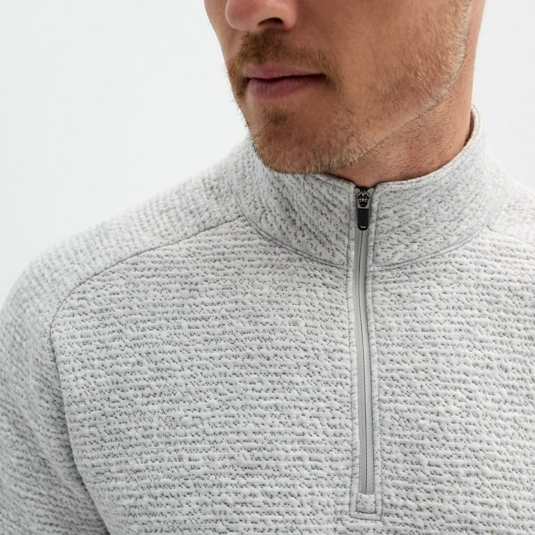 Men's FLX 1/4-Zip Textured Pullover Color: Mineral Black Size: S