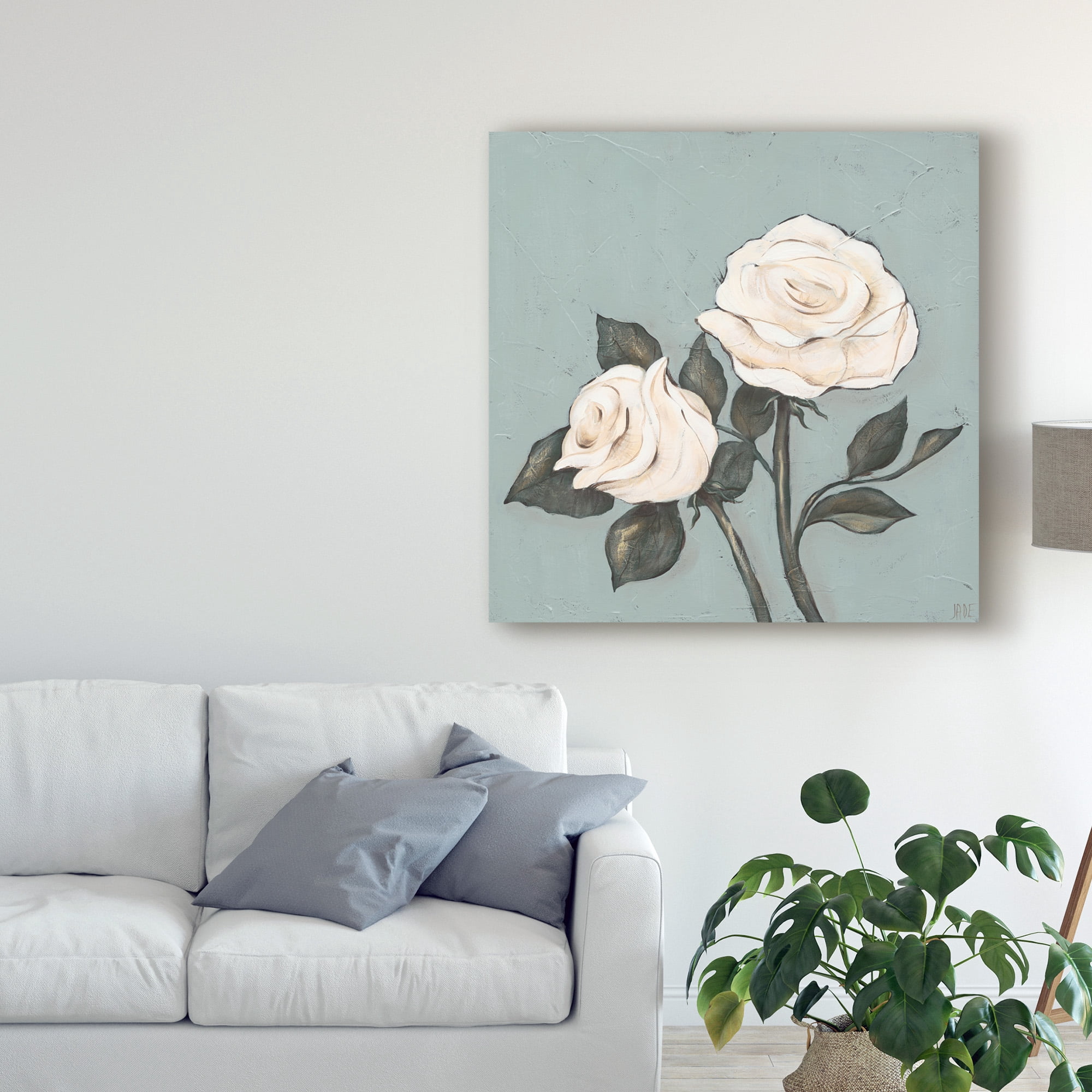 Trademark Fine Art 'Two Tan Roses' Canvas Art by Jade Reynolds