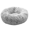 thumbnail image 6 of Furhaven 30" Round Calming Donut Dog Bed with Washable & Removable Cover & Bolster - Shaggy Plush Long Faux Fur Ball Bed -Mist Gray, For Dogs Up to 45 lbs, Medium, 6 of 13