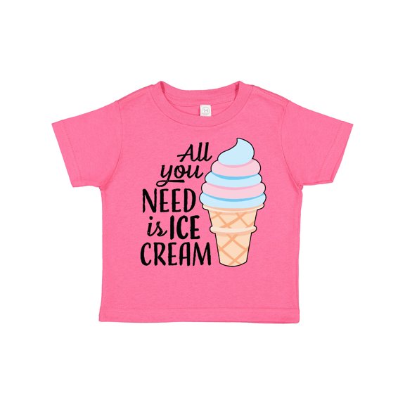 Inktastic All You Need is Ice Cream with Ice Cream Cone Boys or Girls Toddler T-Shirt