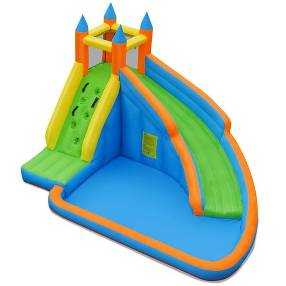 CIPACHO Inflatable Mighty Bounce House Jumper with Water Slide without Blower, Toddler Bounce House