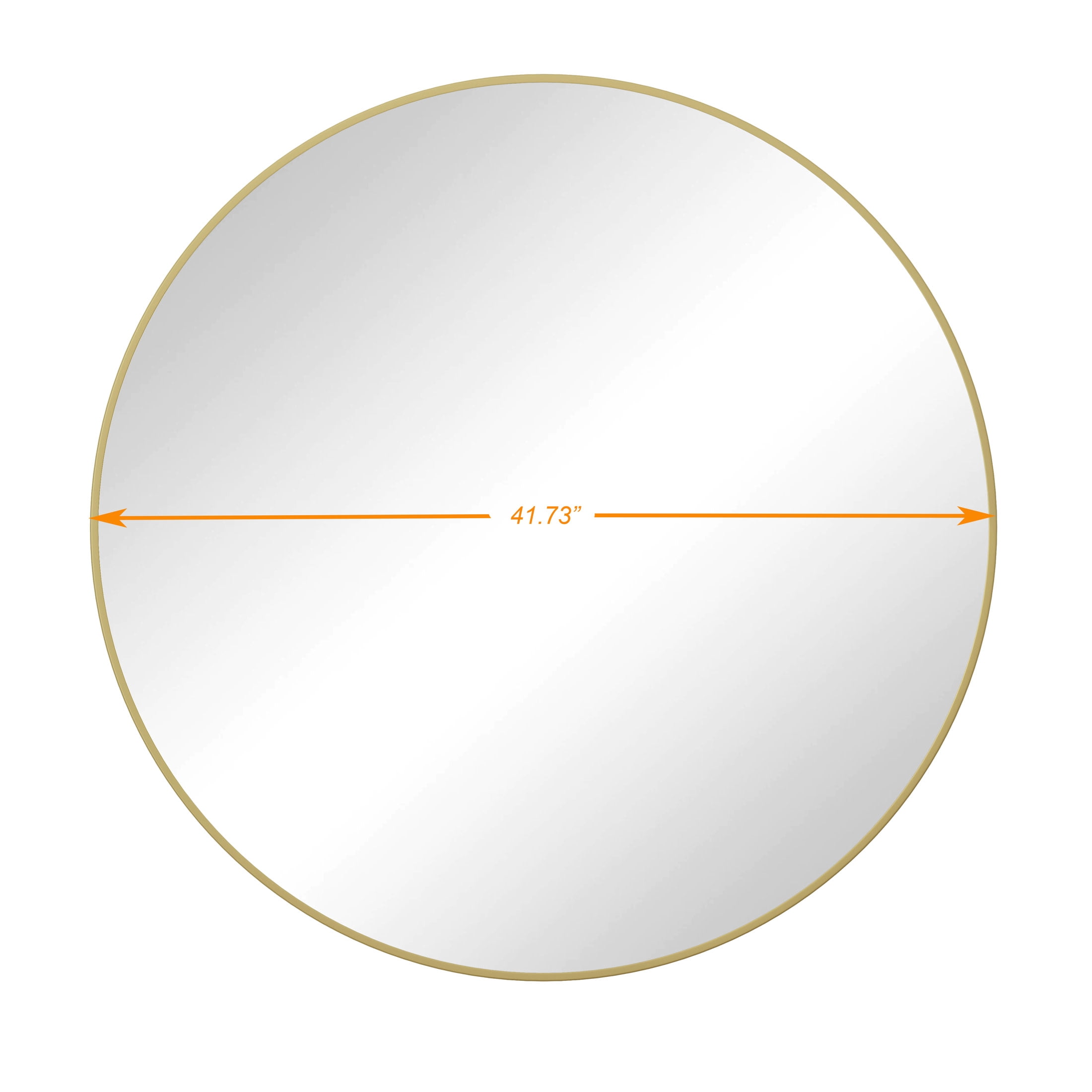 Noble House 42" Round Metal Wall Mirror, Modern Circular Vanity & Decorative Mirror for Bathroom & Bedroom, Gold