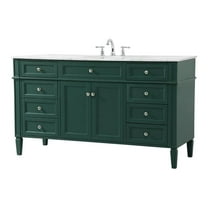 Elegant Kitchen and Bath 60 inch Single bathroom vanity in green