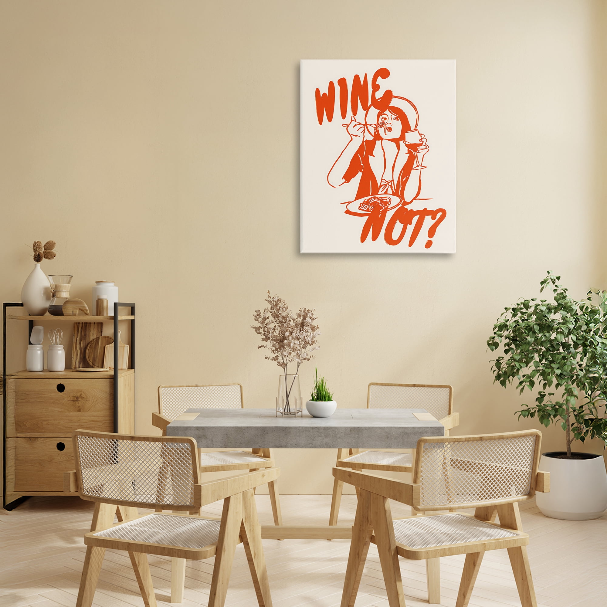 Stupell Industries Wine Not Retro Meal Time Canvas Wall Art, design by The Prints Vibe