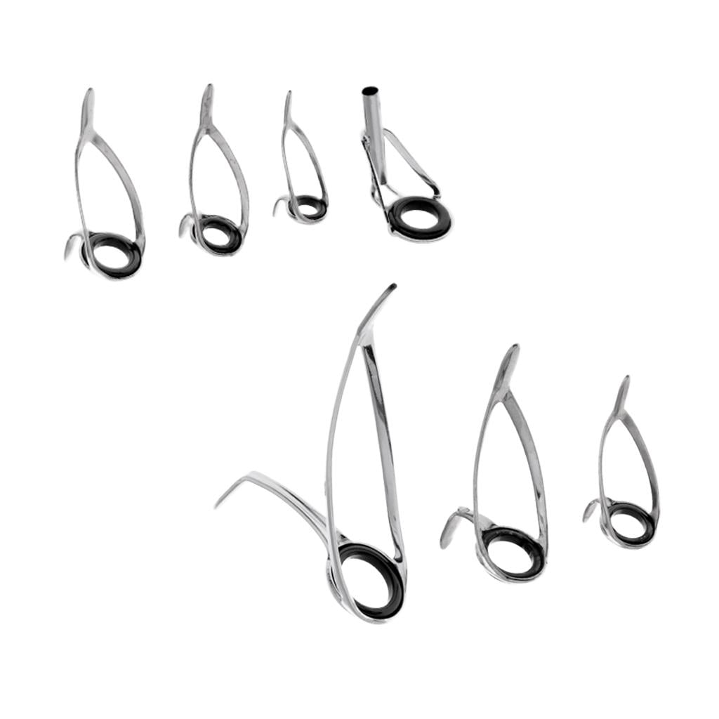 Details about   7Pcs Mixed Size Fishing Rod Guides Tip Top Eye Line Rings Building Repair Kit 