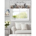 thumbnail image 2 of Farmhouse Rabbit Pine Cone Valances for Windows,Kitchen Valance Rod Pocket Short Curtain,Sweet Home Text Gray Checkered Valance Curtain Window Valances for Bedroom Living Room 42x12in, 2 of 9