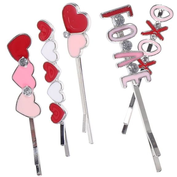 DEEPCRAFF 5-Piece Valentine's Day Hair Accessories Set with Stainless Steel Hair Pins for Women Everyday Use