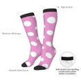 thumbnail image 4 of Gaeub Chaussettes à Pois Violets et Blancs Design Extensible Tube Haut pour Hommes Femmes Adolescents, Chaussettes de Softball Soccer pour Randonnée, Sport, 4 of 6