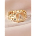 thumbnail image 3 of 1 anillo de aleación con letra A para mujer, abierto, de promesa, elegante y único, de compromiso, regalo de joyería., 3 of 4