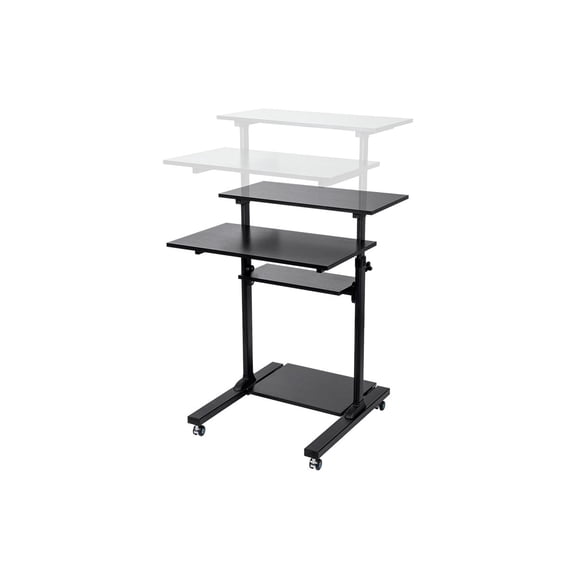 Monoprice Height Adjustable PC Workstation Cart for Sit-Stand