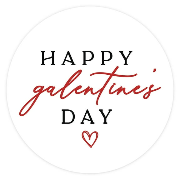 Galentine Gang Stickers, Classic Red & White Happy Galentine's Day, Party Favors, 40-Pack