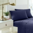thumbnail image 1 of 250 Thread Count Egyptian-Quality Cotton Solid Color Sheet Set (Full, Navy), 1 of 3