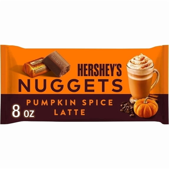 (2 pack) Hershey's Nuggets Pumpkin Spice Latte Flavored Halloween Candy, Bag 8 oz