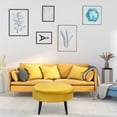 thumbnail image 5 of Homebeez Round Fabric Ottoman Footrest Stool,Step Stool,Sofa Footrest Extra Seating,Yellow, 5 of 7