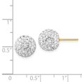 thumbnail image 2 of 14K Yellow Gold 10mm Disco Ball Crystal Stud Earrings, 2 of 2