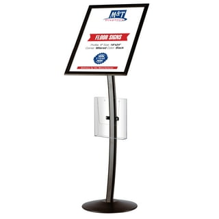 DISPLAYSWORKER Sign Stand, Sign Holder Floor Stand with Heavy Duty Pedestal,Adjustable Pedestal Poster Stand Aluminum Snap Frame