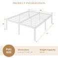thumbnail image 7 of Merrland Full Size Metal Bed Frame, 18" Platform Bed with Large Under-Bed Storage Space, Noise-Free, Easy Assembly, White, 7 of 7