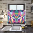 thumbnail image 4 of Yayeee Kitchen Curtains Tier Pair Light Filtering 27"x24" Rod Pocket Short Cafe Window Panel, Colorful Wavy Pattern, 4 of 7