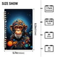thumbnail image 3 of Monkey Color Spots Ring Binder Notebook Journey Note Diary College Ruled Spiral Notebook Study Loose Leaf Paper A5 60 Pages, 3 of 8