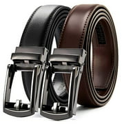 Comfort Click Belt 2 Pack Men Automatic Adjustable Leather Belts