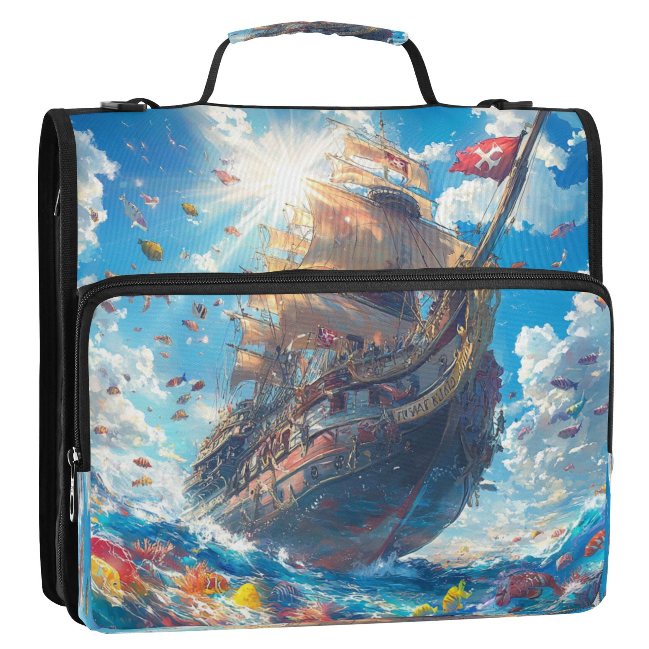 YAZAOO Zipper Binder trapper keeper Documents Organized Design Majestic Voyage Printed