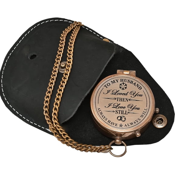 Faith & Adventure Brass Compass – Engraved Gift for Graduation, Confirmation, or Birthday Inspiration