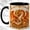 Black, variant on Orange Dragon Coffee Mug, Stained Glass Dragon Mug, Ceramic 11 oz
