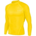 thumbnail image 3 of YYDGH Men's Sports Running Set Compression Shirt + Pants Skin-Tight Long Sleeves Quick Dry Fitness Tracksuit Gym Yoga Suits(Yellow,3XL), 3 of 8