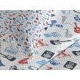 thumbnail image 4 of Ambesonne Jazz Music Quilted Bedspread Set 3 Pcs, Retro Band, King Size, Blue Red Grey, 4 of 5