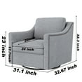 thumbnail image 6 of Swivel Armchair Soft Cotton Linen Fabric Nail Decor Brass Black Legs Versatile Living Room or Bedroom Chair 360° Rotation Comfortable Sitting Modern Design Style Home Decor, 6 of 11