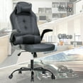 thumbnail image 3 of PC Gaming Chair Ergonomic & Adjustable Office Desk Chair Leather Reclining Computer Chair with Flip Up Arms Headrest for Adult Teen, Grey, 3 of 9