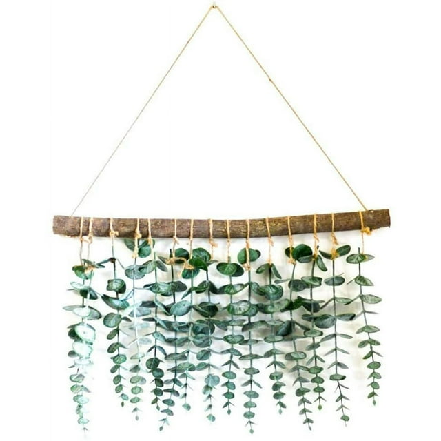 JTWEB Decoración de Pared de Eucalipto Artificial - Colgar en la Pared Eucalipto Verde Da a Cualquier Habitación un Toque Natural, Moderno y Moderno - Decoraciones Boho para Recámara, Decoración de P