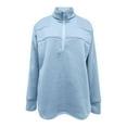 thumbnail image 5 of Dazajoo Womens Solid Half Zip Mock Neck Sports Sweatshirt Oversized Long Sleeve Pullover Tops with Thumb Holes,Blue,M, 5 of 10