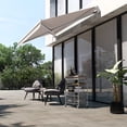 thumbnail image 2 of Outsunny 8’ x 7’ Manual Retractable Beige Awning, UV Resistant, 2 of 9