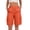 Vermilion_#05, variant on Sewkxo Bermuda Shorts for Women Cargo Shorts Knee Length Elastic Waist Long Shorts for Summer Casual Shorts with 6 Pockets,Vermilion 2XL