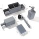 thumbnail image 5 of Wosthever Dispensador de jabón antideslizante de 8 piezas con dispensador de soporte de esponja de gran capacidad con esponja líquida de cocina Juegos de accesorios de baño Gris, 5 of 5