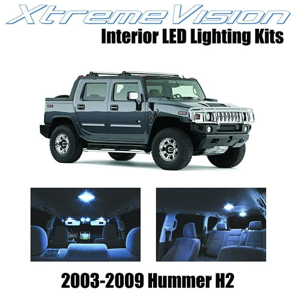 XtremeVision LED for Hummer H2 2003-2009 15 Pieces Cool White Premium Interior LED Kit Package  Installation Tool