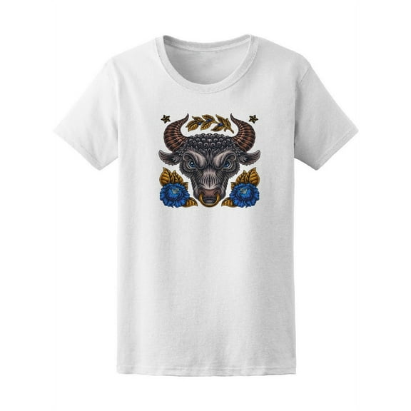 Minotaur With Blue Flowers T-Shirt Men -Image by Shutterstock, Male Large