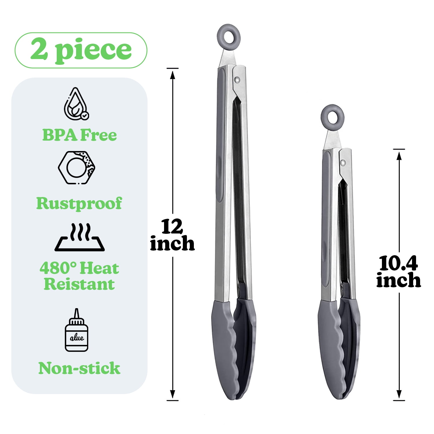 Core Kitchen 12 in. Silicone Locking Tongs DBC30614