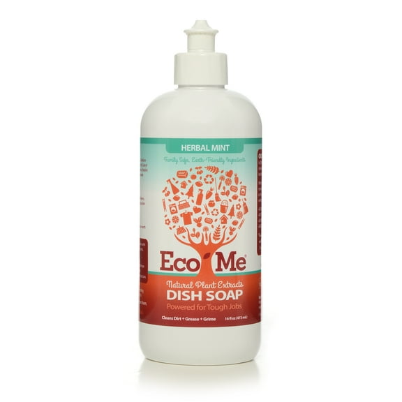 Eco-Me Dish Soap Liquid, Herbal Mint 16 Oz