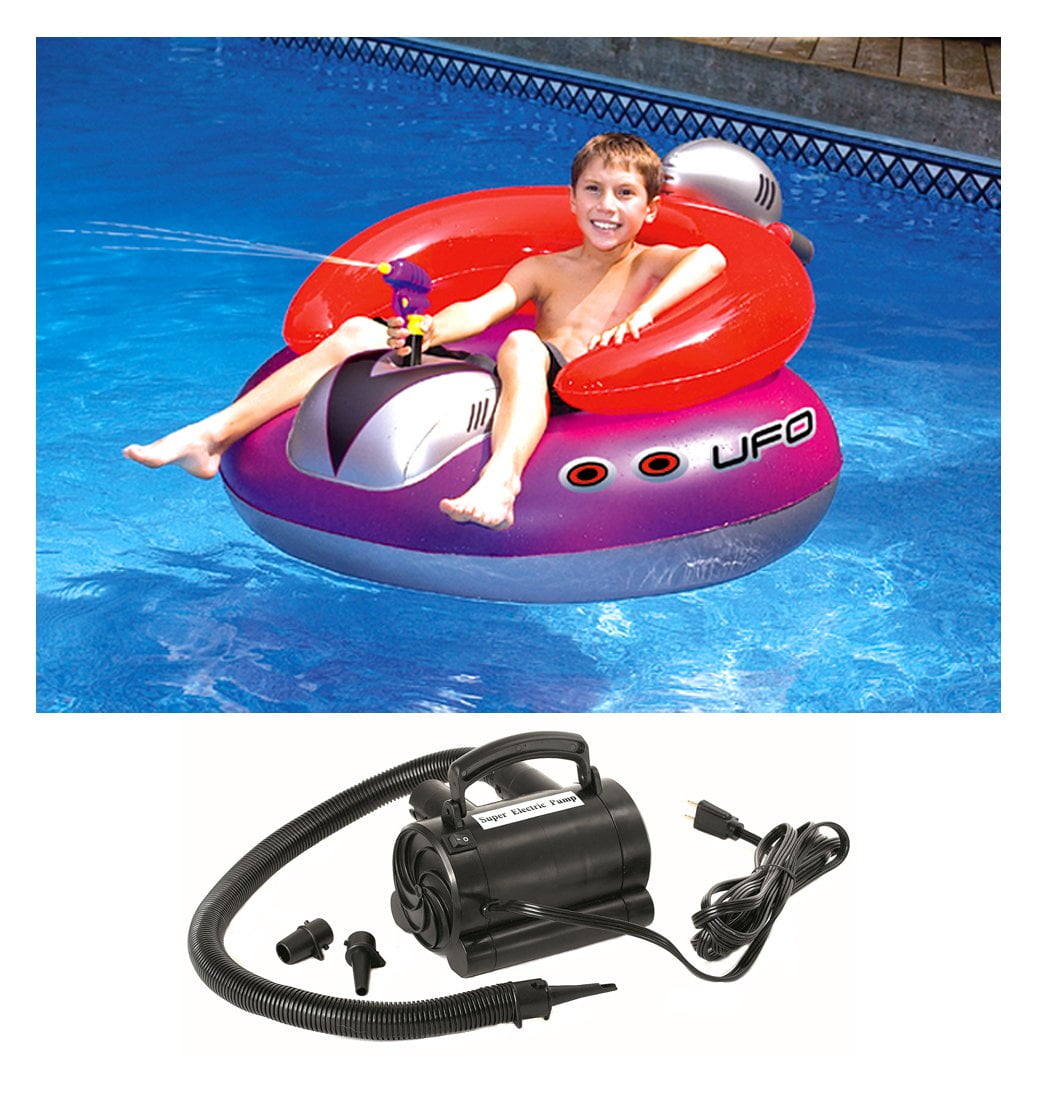 New Swimline 9078 Pool UFO Squirter Inflatable Lounge Chair w/ 110V Air Pump - Walmart.com