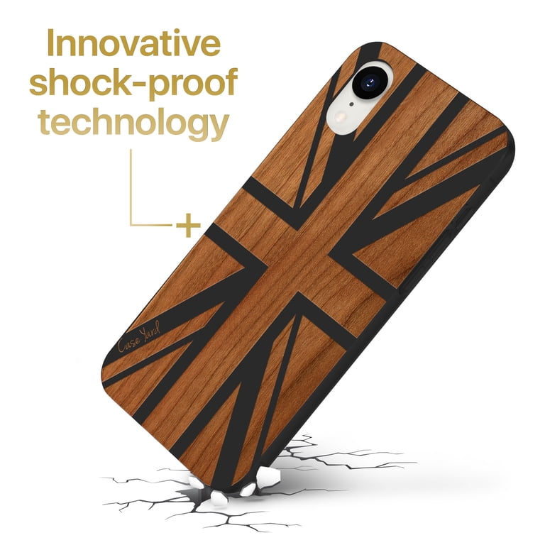 Wood phone case for iPhone XR compatible protective cell phone cover shockproof slim fit laser engraved Union Jack design Black wood case for Men & Women by CaseYard - Walmart.com Wood phone case for iPhone XR compatible protective cell phone cover shockproof slim fit laser engraved Union Jack design Black wood case for Men & Women by CaseYard - Walmart.com