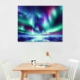 thumbnail image 2 of Nawypu Green Blue Aurora Wall Art Northern Light Canvas Prints on Picture Aurora Borealis Nature Starry Scenery Landscape Painting Modern Wall Decor for Home Bathroom Bedroom,Artwork,Print, 2 of 6