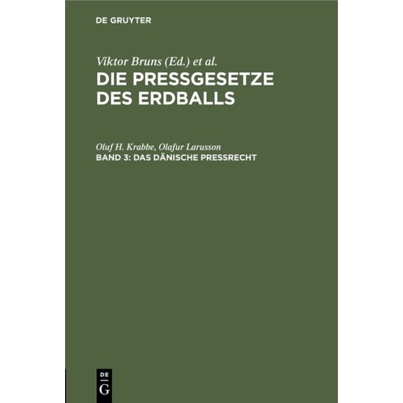 Das Dänische Preßrecht: Das Isländische Preßrecht (Hardcover)